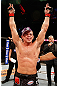 FORTALEZA, BRAZIL - JUNE 08:  Caio Magalhaes reacts after his victory over Karlos Vemola in their middleweight fight during the UFC on FUEL TV event at Paulo Sarasate Arena on June 8, 2013 in Fortaleza, Ceara, Brazil.  (Photo by Josh Hedges/Zuffa LLC/Zuffa LLC via Getty Images)