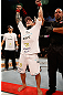 FORTALEZA, BRAZIL - JUNE 08:  Daniel Sarafian reacts after defeating Eddie Mendez in their middleweight fight during the UFC on FUEL TV event at Paulo Sarasate Arena on June 8, 2013 in Fortaleza, Ceara, Brazil.  (Photo by Josh Hedges/Zuffa LLC/Zuffa LLC via Getty Images)