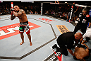 FORTALEZA, BRAZIL - JUNE 08:  Thiago Silva reacts after knocking out Rafael "Feijao" Cavalcante in their light heavyweight fight during the UFC on FUEL TV event at Paulo Sarasate Arena on June 8, 2013 in Fortaleza, Ceara, Brazil.  (Photo by Josh Hedges/Zuffa LLC/Zuffa LLC via Getty Images)