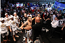 FORTALEZA, BRAZIL - JUNE 08:  Fabricio Werdum prepares to enter the Octagon before his heavyweight fight against Antonio Rodrigo "Minotauro" Nogueira during the UFC on FUEL TV event at Paulo Sarasate Arena on June 8, 2013 in Fortaleza, Ceara, Brazil.  (Photo by Josh Hedges/Zuffa LLC/Zuffa LLC via Getty Images)