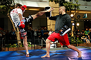 WINNIPEG, CANADA - JUNE 12:  Sam Stout holds an open workout session for fans and media at Portage Place on June 12, 2013 in Winnipeg, Manitoba, Canada.  (Photo by Josh Hedges/Zuffa LLC/Zuffa LLC via Getty Images)