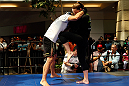 WINNIPEG, CANADA - JUNE 12:  Alexis Davis holds an open workout session for fans and media at Portage Place on June 12, 2013 in Winnipeg, Manitoba, Canada.  (Photo by Josh Hedges/Zuffa LLC/Zuffa LLC via Getty Images)
