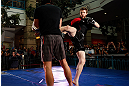 WINNIPEG, CANADA - JUNE 12:  Mitch Clarke holds an open workout session for fans and media at Portage Place on June 12, 2013 in Winnipeg, Manitoba, Canada.  (Photo by Josh Hedges/Zuffa LLC/Zuffa LLC via Getty Images)