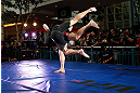 WINNIPEG, CANADA - JUNE 12:  Mitch Clarke holds an open workout session for fans and media at Portage Place on June 12, 2013 in Winnipeg, Manitoba, Canada.  (Photo by Josh Hedges/Zuffa LLC/Zuffa LLC via Getty Images)