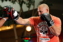 WINNIPEG, CANADA - JUNE 12:  Shawn Jordan holds an open workout session for fans and media at Portage Place on June 12, 2013 in Winnipeg, Manitoba, Canada.  (Photo by Josh Hedges/Zuffa LLC/Zuffa LLC via Getty Images)