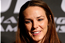 WINNIPEG, CANADA - JUNE 13:  Alexis Davis interacts with media during the UFC 161 media day at The Met on June 13, 2013 in Winnipeg, Manitoba, Canada.  (Photo by Josh Hedges/Zuffa LLC/Zuffa LLC via Getty Images)