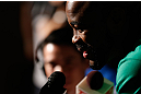 WINNIPEG, CANADA - JUNE 13:  Rashad Evans interacts with media during the UFC 161 media day at The Met on June 13, 2013 in Winnipeg, Manitoba, Canada.  (Photo by Josh Hedges/Zuffa LLC/Zuffa LLC via Getty Images)