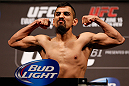 WINNIPEG, CANADA - JUNE 14:  Edwin Figueroa weighs in during the UFC 161 weigh-in at the MTS Centre on June 14, 2013 in Winnipeg, Manitoba, Canada.  (Photo by Josh Hedges/Zuffa LLC/Zuffa LLC via Getty Images)