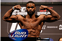 WINNIPEG, CANADA - JUNE 14:  Tyron Woodley weighs in during the UFC 161 weigh-in at the MTS Centre on June 14, 2013 in Winnipeg, Manitoba, Canada.  (Photo by Josh Hedges/Zuffa LLC/Zuffa LLC via Getty Images)
