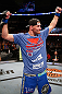 WINNIPEG, CANADA - JUNE 15:  Stipe Miocic reacts after his victory over Roy Nelson in their heavyweight fight during the UFC 161 event at the MTS Centre on June 15, 2013 in Winnipeg, Manitoba, Canada.  (Photo by Josh Hedges/Zuffa LLC/Zuffa LLC via Getty Images)