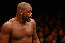 WINNIPEG, CANADA - JUNE 15: Rashad Evans stands in the Octagon during his light heavyweight fight against Dan Henderson during the UFC 161 event at the MTS Centre on June 15, 2013 in Winnipeg, Manitoba, Canada.  (Photo by Josh Hedges/Zuffa LLC/Zuffa LLC via Getty Images)