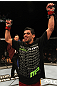 UFC 130: Renan Barao celebrates his win