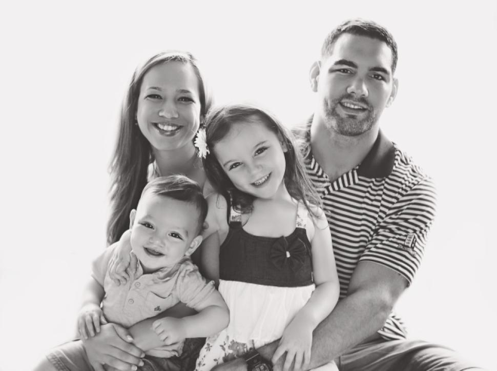 UFC middleweight champion Chris Weidman with his family.