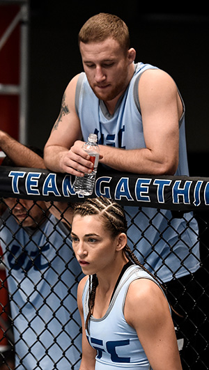LAS VEGAS, NV - JULY 27: Montana Stewart enters the Octagon before facing Ariel Beck during the filming of <a href='../event/<a href='../event/Ultimate-Brazil'>Ultimate-</a>Fighter-Team-Serra-vs-Team-Hughes-Finale'><a href='../event/The-Ultimate-Fighter-Team-US-vs-Team-UK-FINALE'><a href='../event/The-Ultimate-Fighter-Heavyweights-FINALE'><a href='../event/Ultimate-Fighter-Team-Serra-vs-Team-Hughes-Finale'><a href='../event/The-Ultimate-Fighter-Team-US-vs-Team-UK-FINALE'><a href='../event/The-Ultimate-Fighter-Heavyweights-FINALE'>The Ultimate Fighter:</a></a></a></a></a></a> A New World Champion at the UFC TUF Gym on July 27, 2017 in Las Vegas, Nevada. (Photo by Brandon Magnus/Zuffa LLC)