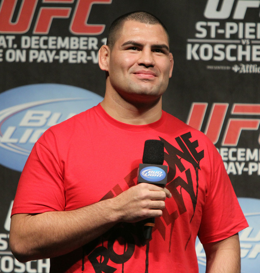 UFC 124 Weigh-in: UFC Heavyweight Champion Cain Velasquez interacts with the fans.