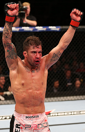 RIO DE JANEIRO, BRAZIL - OCTOBER 13:  Cristiano Marcello reacts in the Octagon after his lightweight fight against Reza Madadi at UFC 153 inside HSBC Arena on October 13, 2012 in Rio de Janeiro, Brazil.  (Photo by Josh Hedges/Zuffa LLC/Zuffa LLC via Getty Images)
