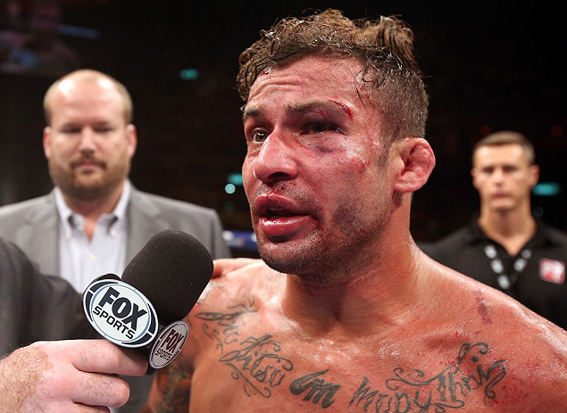 RIO DE JANEIRO, BRAZIL - OCTOBER 13:  Cristiano Marcello is interviewed by Joe Rogan after defeating Reza Madadi during their lightweight fight at UFC 153 inside HSBC Arena on October 13, 2012 in Rio de Janeiro, Brazil.  (Photo by Josh Hedges/Zuffa LLC/Zuffa LLC via Getty Images)