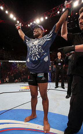 RIO DE JANEIRO, BRAZIL - OCTOBER 13:  Sergio Moraes reacts after defeating Renee Forte during their welterweight fight at UFC 153 inside HSBC Arena on October 13, 2012 in Rio de Janeiro, Brazil.  (Photo by Josh Hedges/Zuffa LLC/Zuffa LLC via Getty Images)