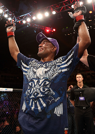 RIO DE JANEIRO, BRAZIL - OCTOBER 13:  Sergio Moraes reacts after defeating Renee Forte during their welterweight fight at UFC 153 inside HSBC Arena on October 13, 2012 in Rio de Janeiro, Brazil.  (Photo by Josh Hedges/Zuffa LLC/Zuffa LLC via Getty Images)