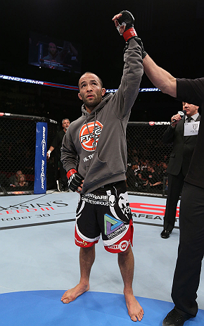 MINNEAPOLIS, MN - OCTOBER 05: Darren Uyenoyama reacts after defeating Phil Harris during their flyweight fight at the UFC on FX event at Target Center on October 5, 2012 in Minneapolis, Minnesota. (Photo by Josh Hedges/Zuffa LLC/Zuffa LLC via Getty Images)