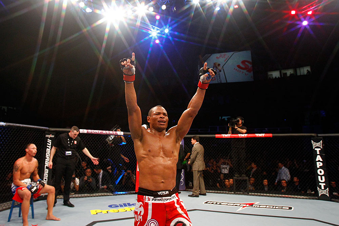 SAO PAULO, BRAZIL - JANUARY 19: EDITORS NOTE: A star filter was used to make this photo. Francisco Trinaldo reacts after defeating C.J. Keith in their lightweight fight at the UFC on FX event on January 19, 2013 at Ibirapuera Gymnasium in Sao Paulo, Brazil. (Photo by Josh Hedges/Zuffa LLC/Zuffa LLC via Getty Images)