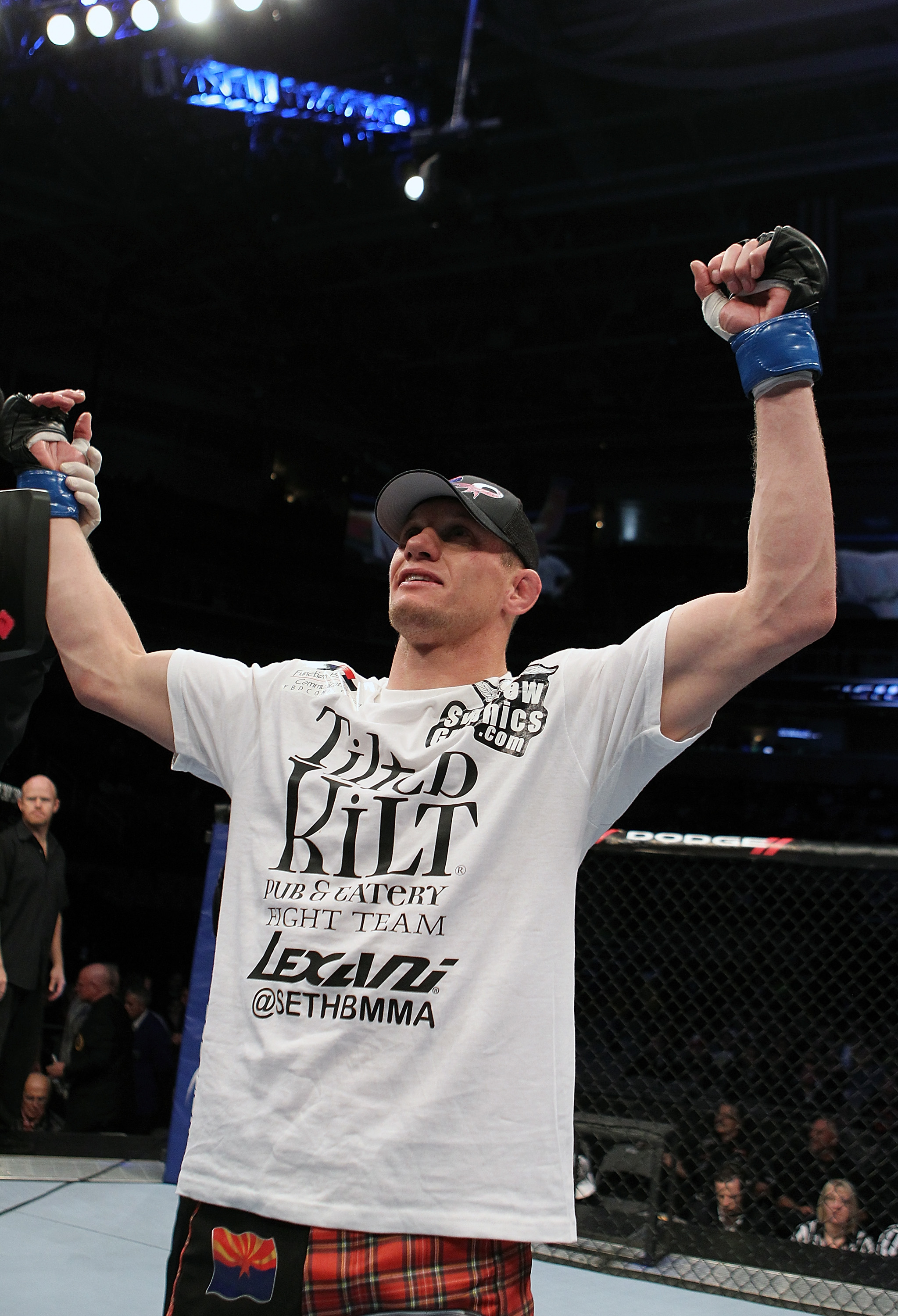 SAN JOSE, CA - NOVEMBER 19: Seth Baczynski celebrates defeating Matt Brown in a UFC Welterweight bout at the HP Pavillion in San Jose, California on November 19, 2011 in San Jose, California. (Photo by Josh Hedges/Zuffa LLC/Zuffa LLC via Getty Images)