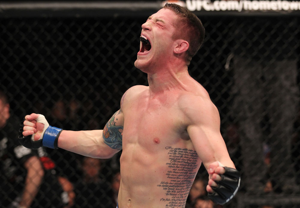 TORONTO, ON - DECEMBER 10:  Jake Hecht reacts after defeating Rich Attonito by TKO during the UFC 140 event at Air Canada Centre on December 10, 2011 in Toronto, Ontario, Canada.  (Photo by Nick Laham/Zuffa LLC/Zuffa LLC via Getty Images)