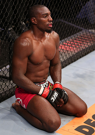 RIO DE JANEIRO, BRAZIL - OCTOBER 13:  Phil Davis reacts after defeating Wagner Prado during their light heavyweight fight at UFC 153 inside HSBC Arena on October 13, 2012 in Rio de Janeiro, Brazil.  (Photo by Josh Hedges/Zuffa LLC/Zuffa LLC via Getty Images)