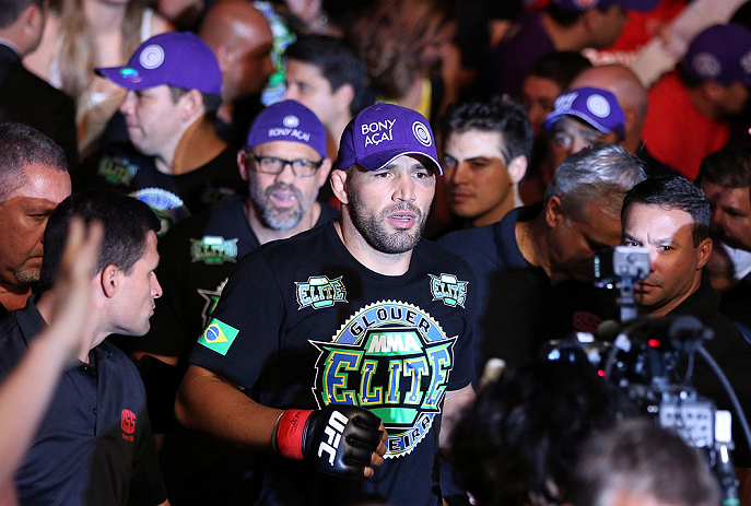 RIO DE JANEIRO, BRAZIL - OCTOBER 13:  Glover Teixeira enters the arena before his light heavyweight fight against Fabio Maldonado at UFC 153 inside HSBC Arena on October 13, 2012 in Rio de Janeiro, Brazil.  (Photo by Josh Hedges/Zuffa LLC/Zuffa LLC via Getty Images)