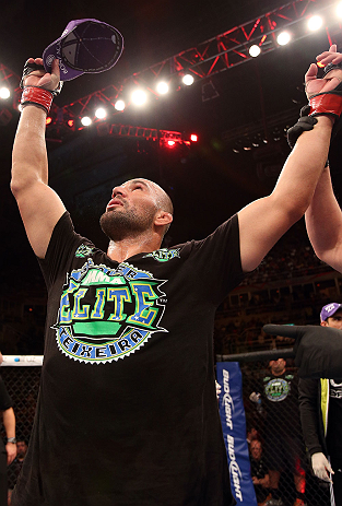RIO DE JANEIRO, BRAZIL - OCTOBER 13:  Glover Teixeira reacts after defeating Fabio Maldonado during their light heavyweight fight at UFC 153 inside HSBC Arena on October 13, 2012 in Rio de Janeiro, Brazil.  (Photo by Josh Hedges/Zuffa LLC/Zuffa LLC via Getty Images)