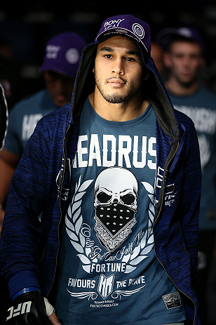 NOTTINGHAM, ENGLAND - SEPTEMBER 29:  Brad Tavares enters the arena before his middleweight fight against Tom Watson at the UFC on Fuel TV event at Capital FM Arena on September 29, 2012 in Nottingham, England.  (Photo by Josh Hedges/Zuffa LLC/Zuffa LLC via Getty Images)