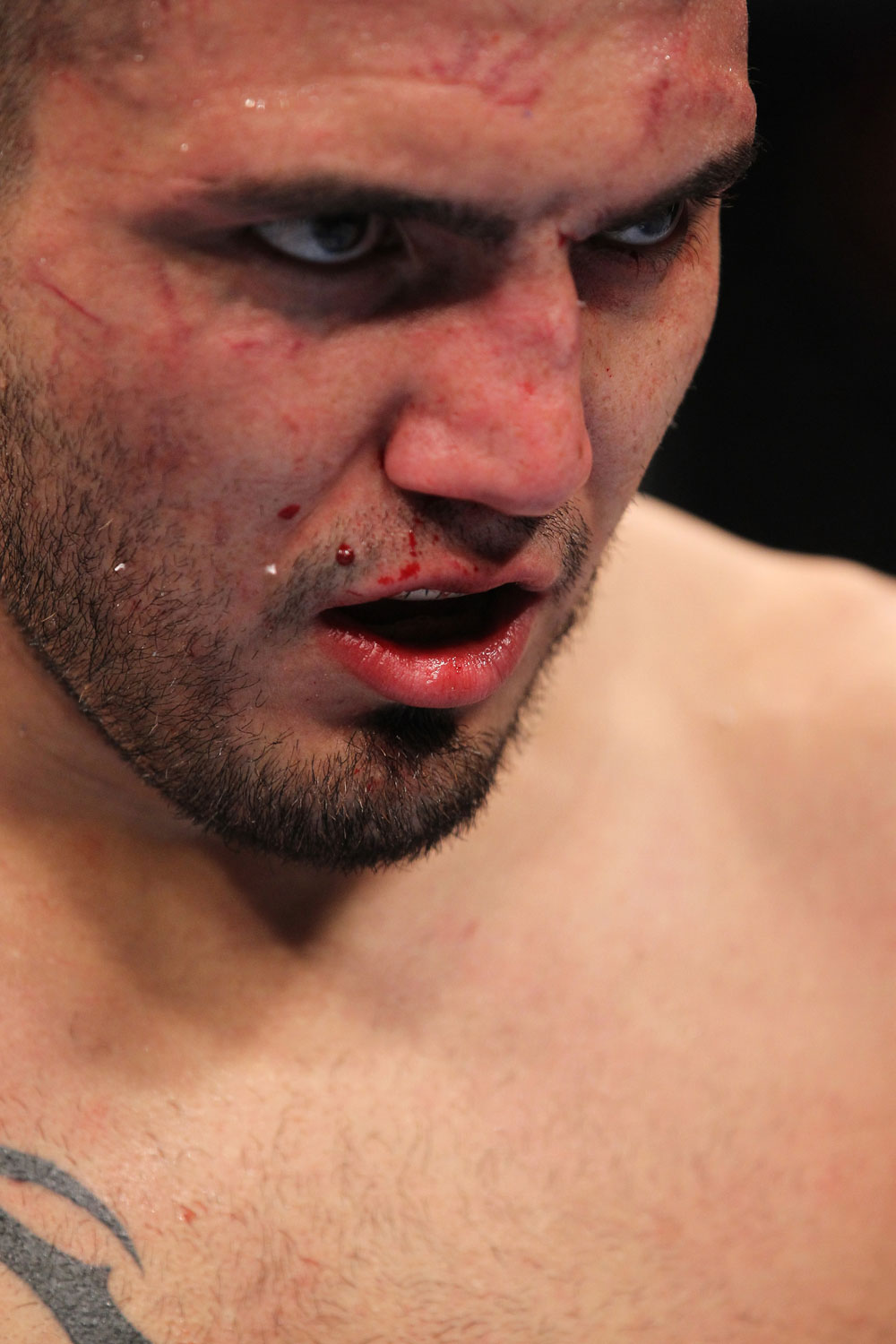 LAS VEGAS, NV - FEBRUARY 04:  Henry Martinez awaits the start of the third round with his fight against Matt Riddle during the UFC 143 event at Mandalay Bay Events Center on February 4, 2012 in Las Vegas, Nevada.  (Photo by Nick Laham/Zuffa LLC/Zuffa LLC via Getty Images) *** Local Caption *** Henry Martinez