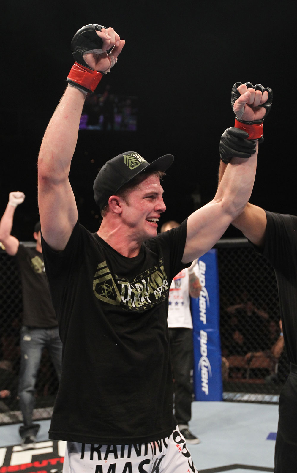 LAS VEGAS, NV - FEBRUARY 04:  Matt Riddle is declared the winner in his fight against Henry Martinez during the UFC 143 event at Mandalay Bay Events Center on February 4, 2012 in Las Vegas, Nevada.  (Photo by Nick Laham/Zuffa LLC/Zuffa LLC via Getty Images) *** Local Caption *** Matt Riddle