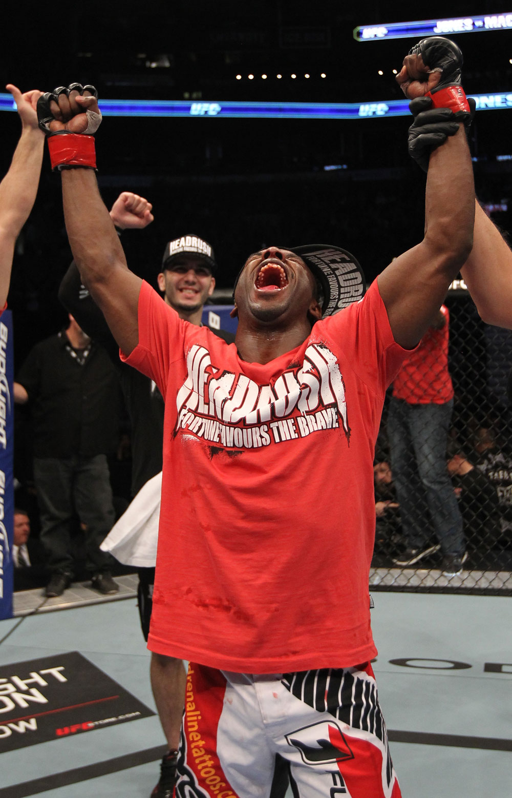 TORONTO, ON - DECEMBER 10:  Yves Jabouin reacts after defeating Walel Watson by split decision during the UFC 140 event at Air Canada Centre on December 10, 2011 in Toronto, Ontario, Canada.  (Photo by Nick Laham/Zuffa LLC/Zuffa LLC via Getty Images)