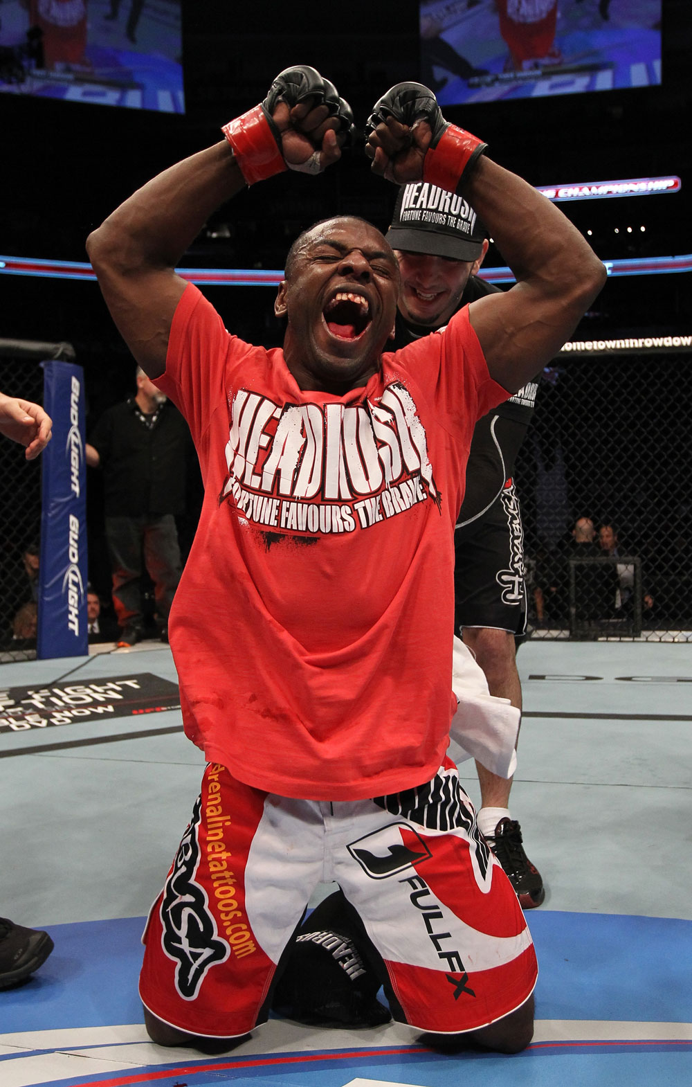 TORONTO, ON - DECEMBER 10:  Yves Jabouin reacts after defeating Walel Watson by split decision during the UFC 140 event at Air Canada Centre on December 10, 2011 in Toronto, Ontario, Canada.  (Photo by Nick Laham/Zuffa LLC/Zuffa LLC via Getty Images)