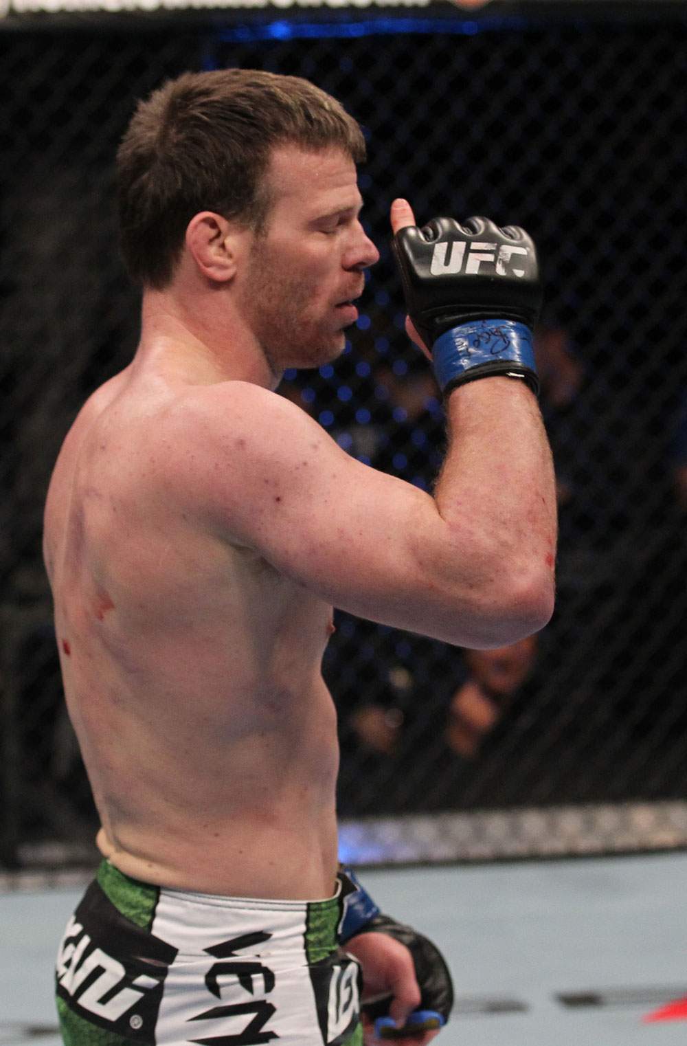 TORONTO, ON - DECEMBER 10:  Dennis Hallman reacts after defeating John Makdessi during the UFC 140 event at Air Canada Centre on December 10, 2011 in Toronto, Ontario, Canada.  (Photo by Nick Laham/Zuffa LLC/Zuffa LLC via Getty Images)