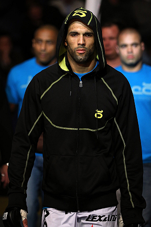 NOTTINGHAM, ENGLAND - SEPTEMBER 29: Che Mills enters the arena before his welterweight fight against Duane Ludwig at the UFC on Fuel TV event at Capital FM Arena on September 29, 2012 in Nottingham, England. (Photo by Josh Hedges/Zuffa LLC/Zuffa LLC via Getty Images)