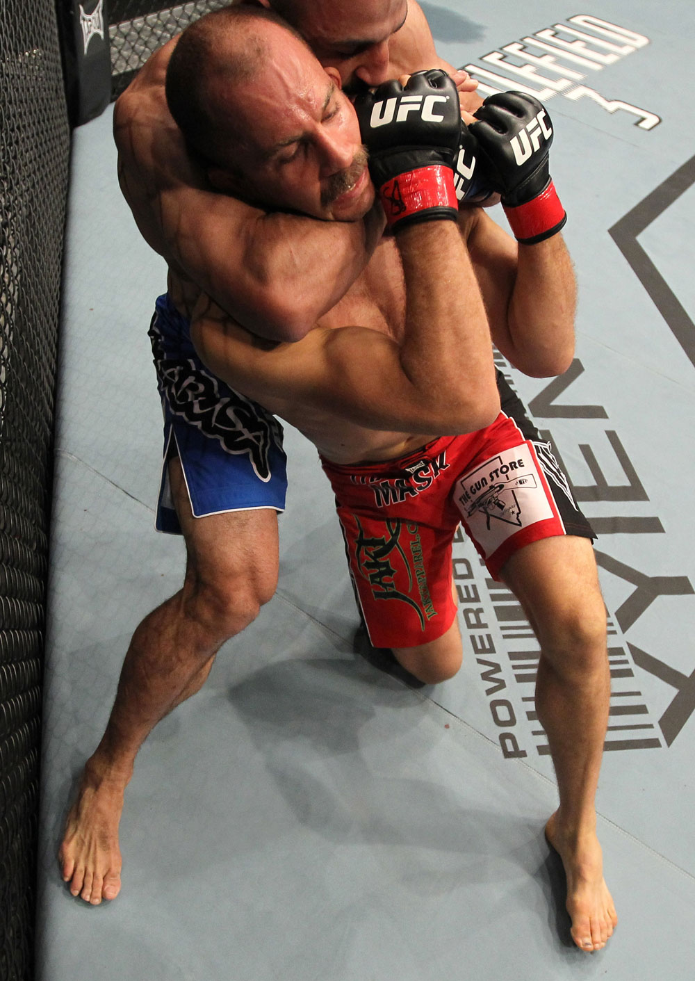 TORONTO, ON - DECEMBER 10:  (L-R) Constantinos Philippou attempts a rear choke against Jared Hamman during the UFC 140 event at Air Canada Centre on December 10, 2011 in Toronto, Ontario, Canada.  (Photo by Nick Laham/Zuffa LLC/Zuffa LLC via Getty Images)