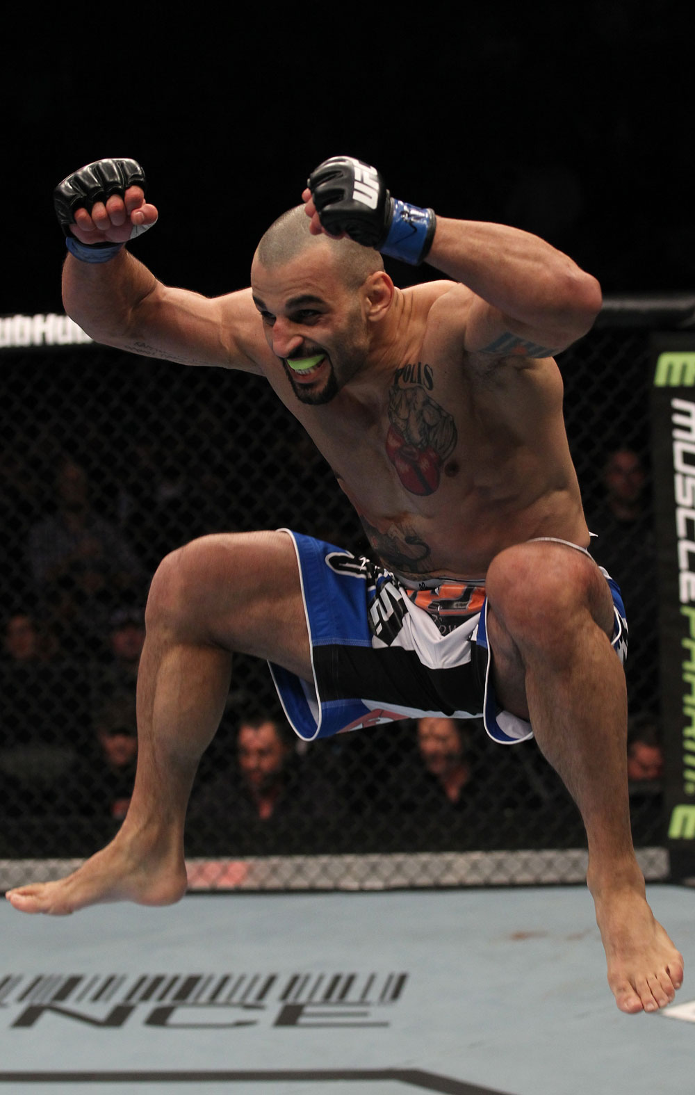 TORONTO, ON - DECEMBER 10:  Constantinos Philippou reacts after knocking out Jared Hamman during the UFC 140 event at Air Canada Centre on December 10, 2011 in Toronto, Ontario, Canada.  (Photo by Nick Laham/Zuffa LLC/Zuffa LLC via Getty Images)