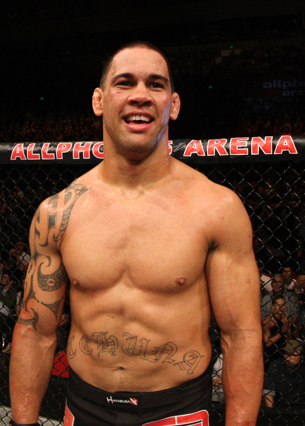 SYDNEY, AUSTRALIA - MARCH 03: James Te Huna reacts after knocking out Aaron Rosa in a light heavyweight bout during the UFC on FX event at Allphones Arena on March 3, 2012 in Sydney, Australia. (Photo by Josh Hedges/Zuffa LLC/Zuffa LLC via Getty Images) *** Local Caption *** James Te Huna