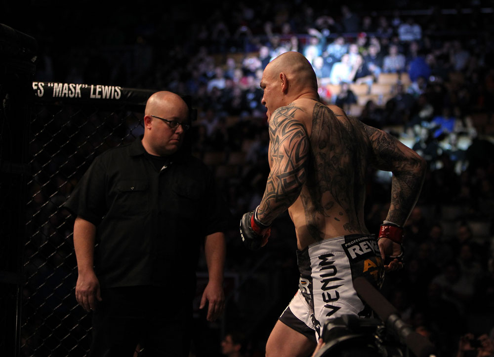 TORONTO, ON - DECEMBER 10:  Krzysztof Soszynski enters the Octagon before his bout against Igor Pokrajac during the UFC 140 event at Air Canada Centre on December 10, 2011 in Toronto, Ontario, Canada.  (Photo by Josh Hedges/Zuffa LLC/Zuffa LLC via Getty Images)