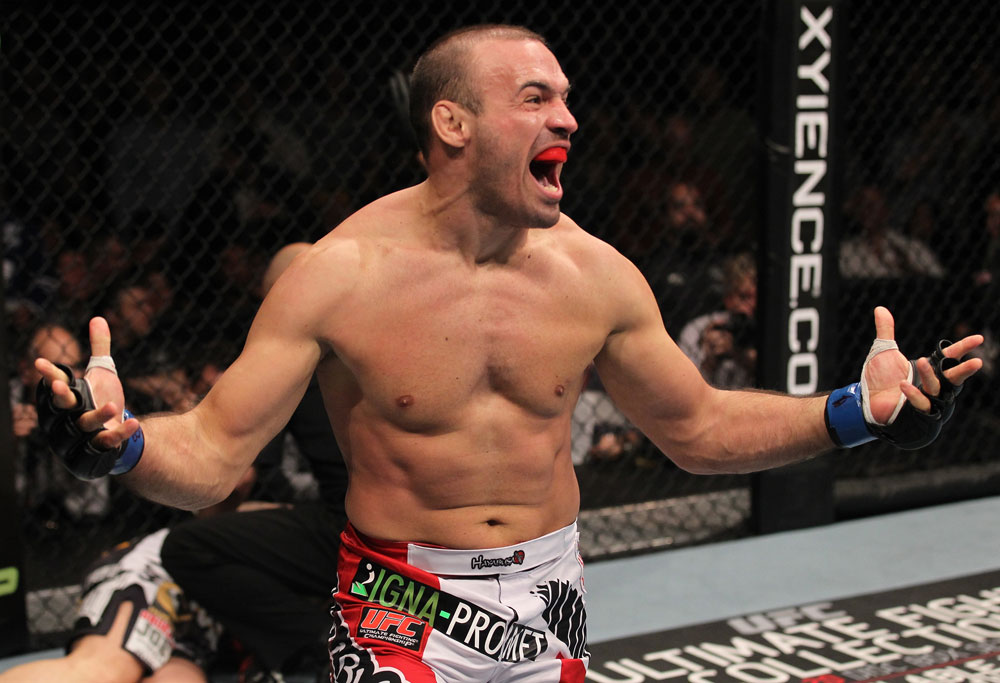 TORONTO, ON - DECEMBER 10:  Igor Pokrajac reacts after knocking out Krzysztof Soszynski during the UFC 140 event at Air Canada Centre on December 10, 2011 in Toronto, Ontario, Canada.  (Photo by Nick Laham/Zuffa LLC/Zuffa LLC via Getty Images)