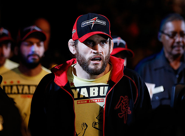 LAS VEGAS, NV - FEBRUARY 02:  Jon Fitch walks to the Octagon to face Demian Maia before their welterweight fight at UFC 156 on February 2, 2013 at the Mandalay Bay Events Center in Las Vegas, Nevada.  (Photo by Josh Hedges/Zuffa LLC/Zuffa LLC via Getty Images) *** Local Caption *** Jon Fitch; Demian Maia