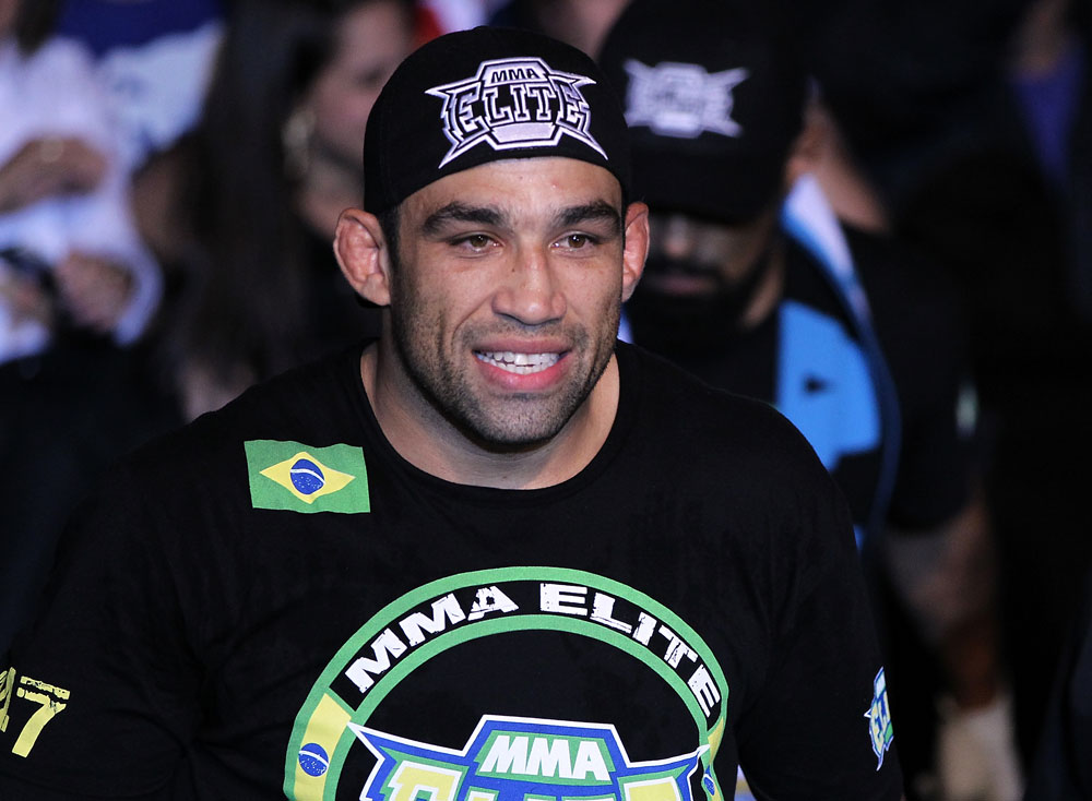 BELO HORIZONTE, BRAZIL - JUNE 23: Fabricio Werdum enters the arena before his UFC 147 heavyweight bout against Mike Russow at Estadio Jornalista Felipe Drummond on June 23, 2012 in Belo Horizonte, Brazil. (Photo by Josh Hedges/Zuffa LLC/Zuffa LLC via Getty Images)