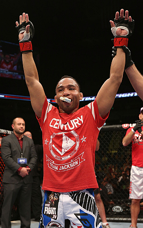 MINNEAPOLIS, MN - OCTOBER 05: John Dodson reacts after knocking out Jussier Formiga during their flyweight fight at the UFC on FX event at Target Center on October 5, 2012 in Minneapolis, Minnesota. (Photo by Josh Hedges/Zuffa LLC/Zuffa LLC via Getty Images)
