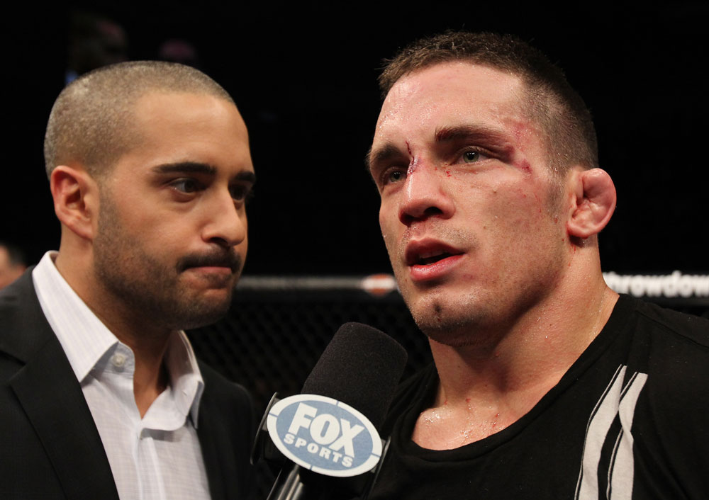 Ellenberger talks to Jon Anik after a win