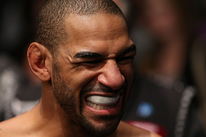 MINNEAPOLIS, MN - OCTOBER 05: Jay Hieron prepares to enter the Octagon before his welterweight fight against Jake Ellenberger at the UFC on FX event at Target Center on October 5, 2012 in Minneapolis, Minnesota. (Photo by Josh Hedges/Zuffa LLC/Zuffa LLC via Getty Images)