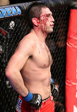 NOTTINGHAM, ENGLAND - SEPTEMBER 29: Amir Sadollah stands in his corner between rounds during his welterweight fight against Dan Hardy at the UFC on Fuel TV event at Capital FM Arena on September 29, 2012 in Nottingham, England. (Photo by Josh Hedges/Zuffa LLC/Zuffa LLC via Getty Images)