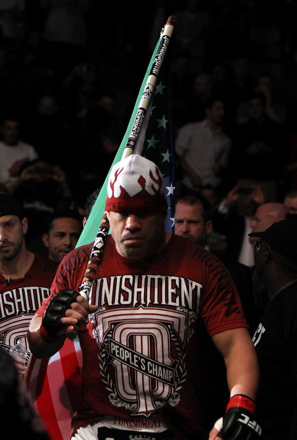 TORONTO, ON - DECEMBER 10:  Tito Ortiz enters the arena before his bout against Antonio Rogerio Nogueira during the UFC 140 event at Air Canada Centre on December 10, 2011 in Toronto, Ontario, Canada.  (Photo by Josh Hedges/Zuffa LLC/Zuffa LLC via Getty Images)