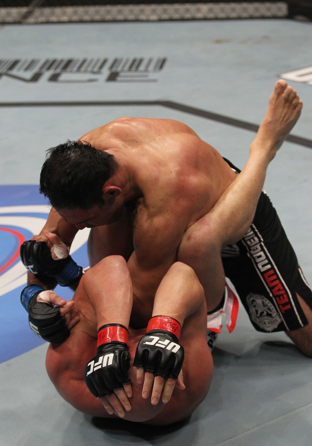 TORONTO, ON - DECEMBER 10:  Antonio Rogerio Nogueira (top) delivers an elbow strike to the ribs of Tito Ortiz during the UFC 140 event at Air Canada Centre on December 10, 2011 in Toronto, Ontario, Canada.  (Photo by Nick Laham/Zuffa LLC/Zuffa LLC via Getty Images)